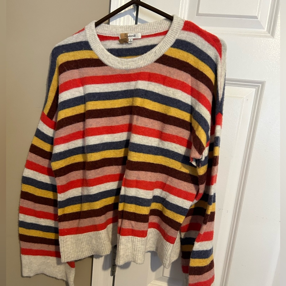 Madewell women’s striped merino wool blend sweater
